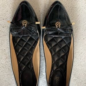 Black patent leather Michael Kors flats